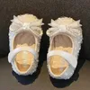 First Walkers Erste Baby-Wanderschuhe, Mädchen-Schleife, einzelne Schuhe, Perlen-Geburtstagsgeschenk, Prinzessin, kleine Mädchen-Schuhe, Baby-Hochzeitsschuhe 240315