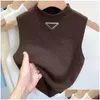 Chalecos para mujer Diseñador corto de verano Ropa Mujer Chaleco Camisa de punto Y Base superior Luz Letra fina Bordado para mujer Chaleco Jumper Lu Otadz