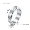 6mm Stainless Steel Diamond Stars and Moon Ring Inlay Diamond Rotatable Rings Rotating Relieve Anxiety Ring for Men Women Jewelry