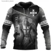 Heren Hoodies Sweatshirts Tempeliers Heren Hoodie 3D Print Oversized Sweatshirt 2022 Nieuwe Mode Losse Jas Trui Casual Capuchon Street chic Tops L240315