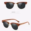 Sunglasses Bamboo And Wood Glasses Women's Wooden Metal Half Frame