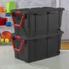 Bins Sterilite Storage Boxes 40 Gallon Wheeled Industrial Tote Plastic Black Set of 2 & Bins Home Storage & Organization