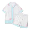 Hochwertige Casa Blanca Set Fashion Casablanc und Short Anzug Männer Kurzes T -Shirt -Strand -Leder -Shorts Sommer Schwimmdesigner Herren Shirt