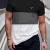 Men's T-Shirts New Casual Mens T-shirt Striped Shirt For Men Fashion Oversized Sweatshirt Summer O Neck Oversized Short Slve Ts Daily Tops Y240315