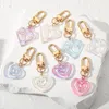 Keychains Fashion Colorful Heart Hexagonal Keychain Keyring For Friend Couple Cute Bling Geometric Bag Car Holder Box Accessories Jewelry