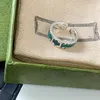 Designer ring voor vrouwen luxe 925 verzilverde verstelbare ring smaragd charme cadeau klassiek merk liefde sieraden lente mode stijl