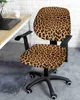 Housses de chaise imprimé léopard élastique fauteuil ordinateur chaise couverture extensible amovible chaise de bureau housse salon fendu siège couvre L240315