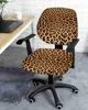 Chair Covers Leopard Print Elastic Armchair Computer Chair Cover Stretch Removable Office Chair Slipcover Living Room Split Seat Covers L240315