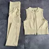 Sömlös 2st Yoga Set Sportswear Women Sport Vest Outfit med Legging Suit Workout Clothes Athletic Wear 240304