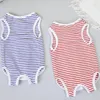 Dog Apparel Stripped Cat Pajamas Onesie Girls Pet Gown Clothes Puppy Kitten Wrapped Belly Jumpsuit For Small Dogs York