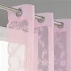 Rideaux Princesse coréenne rose dentelle florale Tulle rideau pour salon chambre maille tissu transparent rideaux transparents pour porte de cuisine