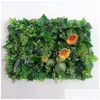 装飾的な花の花輪人工花の装飾壁パネル植物偽の草ウェディングセントマット背景ドロップデリバリーho dhf4a