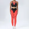 Aktive Sets Frauen Anzug Für Fitness Mesh Gym Frauen Outfits Transparent Sport Leggings Set 2024 Zwei Stück Workout Kleidung Lila