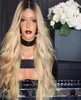 100 Human Hair Full Lace Blonde Wig Ombre Color 1B 613 Two Tone Body Wave Front Lace Wigs Dark Root With Baby Hair for White Woma5795813