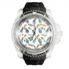 Montres-bracelets Transparent Silicone Noir Montre Dream Catcher Plume Hommes Et Femmes Montres Mode Quartz Poignet