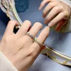 حلقات الكتلة الربيع Qiaoer 2024 925 Silver Full Diamond Micro Set Minimalist Ring Style Ins Propedoile