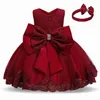 Girl's Dresses Girls new year costume toddler children wedding and birthday lace princess dress 2 3 4 5-year old children Christmas clothes 240315