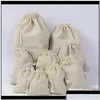 Jewelry Pouches Bags Pouches Display 50Pcs Small Natural Linen Pouch Burlap Jute Sack With Dstring Packaging Bag Ipcdl Drop Delivery Dhdof