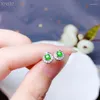 Stud Earrings KJJEAXCMY Sterling Sier Natural Diopside Ladies Gemstone Ear Support Test