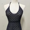 Sexy Backless Cotton Halter Hollowed-out Knit Dress Women's Holiday Fashion Swimsuit Cover Up See-through Beach Dress