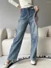 Damen Jeans HOUZHOU Y2k Elegante Stright Frau Koreanischer Stil Büro Damen Lose Denim Hosen Vintage Casual Klassische Frühlingshose