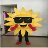 2024 Taille adulte Lunettes de soleil Sun Mascot Costume Halloween Christmas Party Robe Cartoonfancy Robe Carnival Unisexe Adults tenue