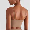 Lu Align Citron Lycra Soutien-Gorge Femmes Gym Sports Spaghetti Sangle Fiess Bralette Entraînement À Fort Impact Yoga Haut Court Gilet Push Up Serré Sous-Vêtements laisser