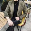 Herrenanzüge 2024 Hochwertige Mode All Match Hübscher Trend Business Casual Wildleder Koreanische Version Slim Anzugjacke Polyester