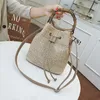 Bambu Joint Bag, Water Bucket Bag, Women's Bag, 2023 New Portable Straw Woven Summer Korean Version Fashionable Single Shoulder Crossbody Bag Trend 240315