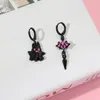 Dangle Earrings Anime Black Little Ghost Ring Ins Small Cute Design Asymmetric Imp Personality Cos Event Halloween Match