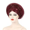 Lenços Mulher Africana Étnica Turban Caps para Reunião Religiosa Sunproof Casamento Hijab