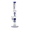 Phoenixstar 17 pouces Big Recycler Glass Water Bong Bangs en verre à tube droit avec un perc de conception de fusée et un percolateur à 4 bras Perc Bong à eau pour fumer des conduites d'eau