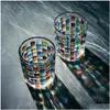 Vinglas italienska målade glas vävd kopp ins regnbåge färgf kaffe mugg öl s dricka droppleverans hem trädgård kök matsal dhkai