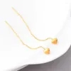 Boucles d'oreilles pendantes simples en acier inoxydable, longue chaîne, goutte de barre pour femmes, enfileur de fil de ligne, bijoux Hip Hop, cadeau