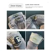 Men's Jeans Light-Colored Embroidered Washed Smoky Gray Casual Pants Fashion Brand Slim Fit Straight All-Matching Trousers