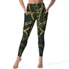 Active Pants Jewelry Gold Chains Leggings Link Print Workout Yoga High midja Retro Sportfickor Stretch Design Leging