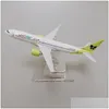 Flygplan Modle 16cm koreanska Boeing B747 Airbus A380 Jeju Jin Tway B737 SEO Busan Asiana A320 Diecast Airplane Model Plan 240307 Drop D OT1WX