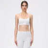 Lu wyrównuj cytryn gym sport seksowne kobiety y kształt backless joga czołg top high supppprt fiess bralette spaghetti paski na ciasne podkład