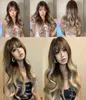 Hair Synthetic Wigs Cosplay Henry Margu Brown White Ash Gray Blonde Ombre Synthetic Wigs for Black Women Afro Long Wavy Wig with B3152667