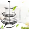 Cestas 3Tier Metal Wire Basket de frutas Free Standing Ritting Tazón para sala de estar, comedor, cocina