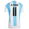 2024 Maglie da calcio Argentina 3 stelle Messis 24 25 Fan Player Versione Allister Dybala Di Maria Martinez de Paul Maradona bambini Kit Kit Men Shirt da calcio femminile