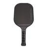 Pickleball en fibre de carbone glaçage texturé PP noyau en nid d'abeille bande de bord en TPU manchon en silicone poignée en PU raquette de tennis en cuir 240313