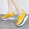 Patent Leather y Platform Sneaker Autumn Hidden Heels Sport Shoes Woman Plus Size 43 Thick Bottom Loafers 240313