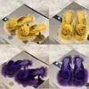 Diseñador de lujo Shearling Terciopelo Sandalias de flores Mulas Tacones de aguja con punta abierta Suela de cuero genuino Diapositivas Fiesta de noche Slip-on Zapato de mujer Calzado de fábrica con caja