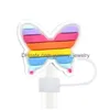 Drinking Sts Lgbt Rainbow Love Sile St Toppers Accessories Er Charms Reusable Splash Proof Dust Plug Decorative 8Mm/10Mm Drop Delivery Otavo