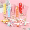 Figuras dos desenhos animados 6 estilo kawaii chaveiro bonito cinnamoroll chaveiros carro chaveiros para mochila pingente ornamentos acessórios presentes gota otsy0