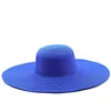 Bérets d'été couleur unie fille chapeau de paille femmes grand large bord plage voyage pliable crème solaire protection UV Panama casquette