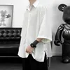 2024 Summer New Solid Color Side Buckle Split Small Mens and Womens Short sleeved Shirt Casual Loose Top Mens