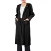 Trench da donna COZOK Elegante moda donna 2024 Autunno inverno pieghettato media lunghezza lungo Aggiungi cappotto in cotone tinta unita WT386