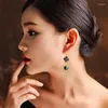 Boucles d'oreilles Vintage en pierre cloisonnée, bijoux ethniques à la mode